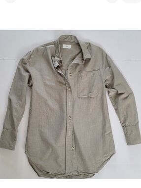 KOTN Women's Taupe Cotton Button Up Shirt, Size M